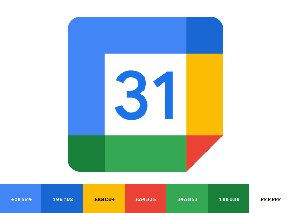 Google Calendar brand color palette