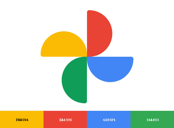 Google Photos brand color palette