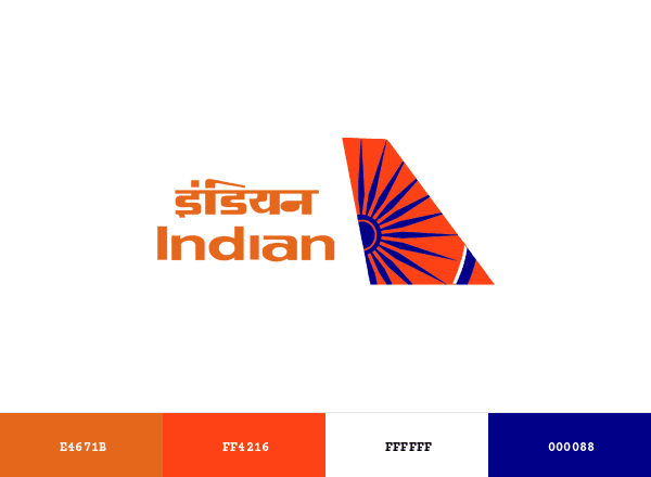 Indian Airlines brand color palette