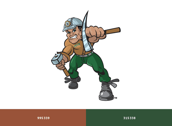Montana Tech Orediggers brand color palette