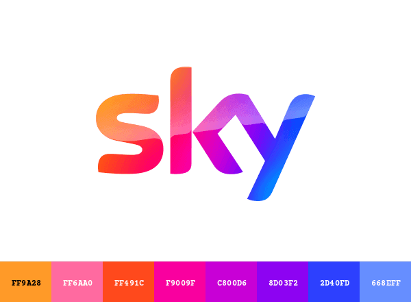 Sky Broadband brand color palette