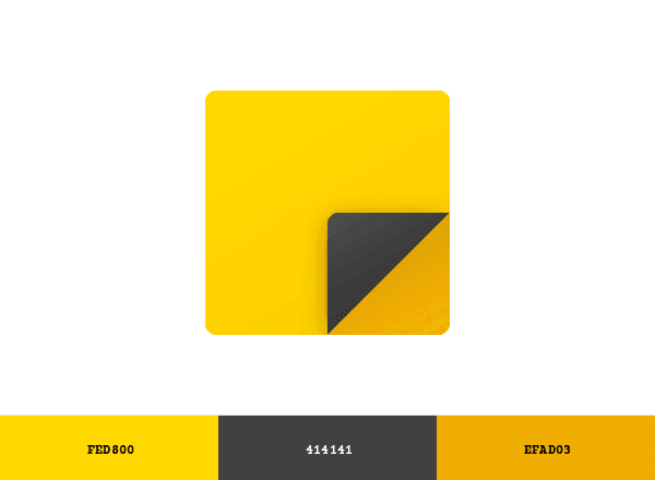 Sticky Notes brand color palette