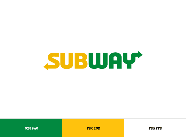 Subway brand color palette