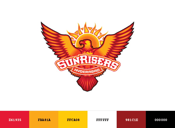Sunrisers Hyderabad brand color palette