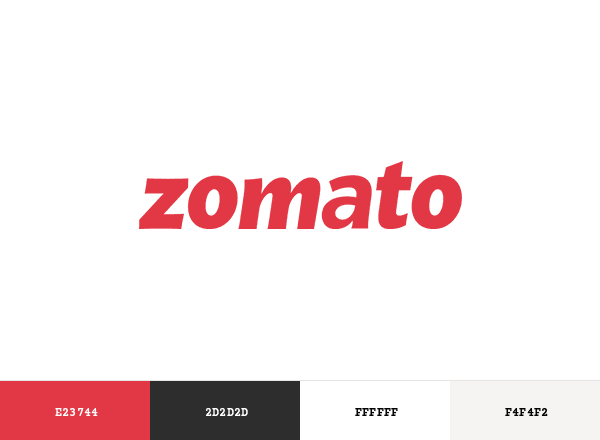 Zomato brand color palette