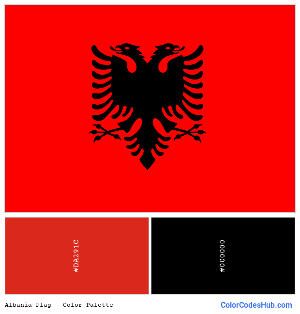 Albania flag color palette