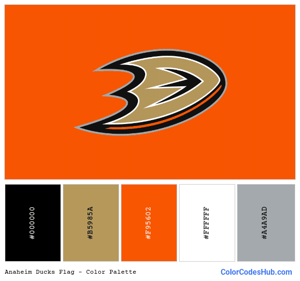 Anaheim Ducks flag color palette