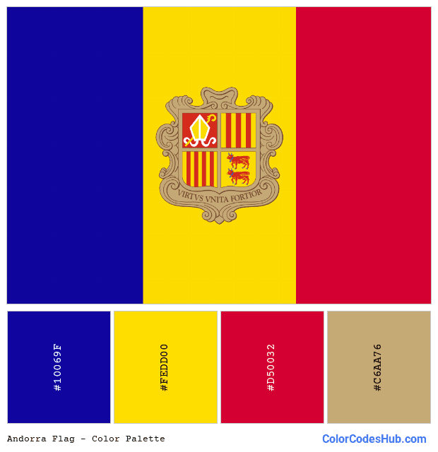 Andorra flag color palette