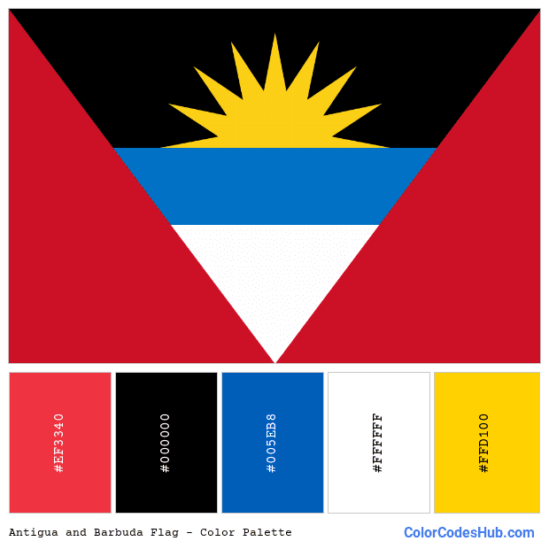 Antigua and Barbuda flag color palette