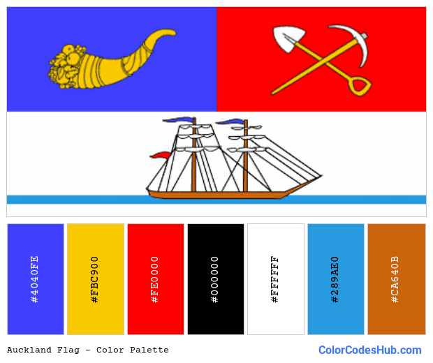 Auckland flag color palette