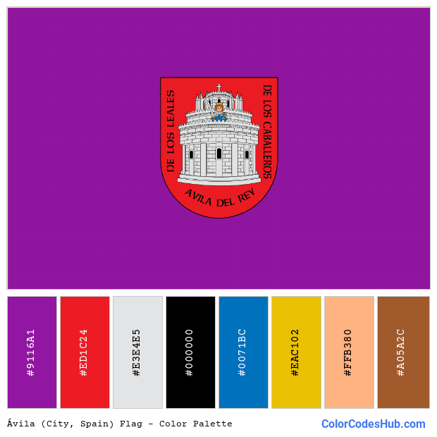 Ávila (City, Spain) flag color palette