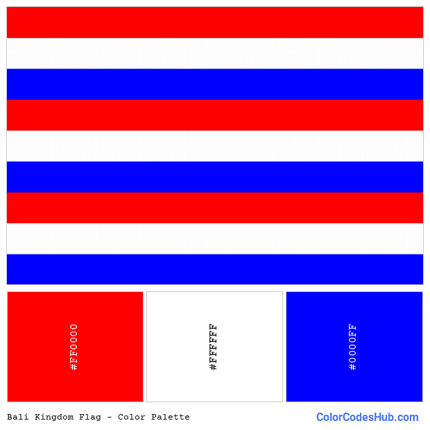 Bali Kingdom flag color palette