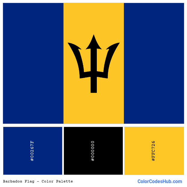 Barbados flag color palette