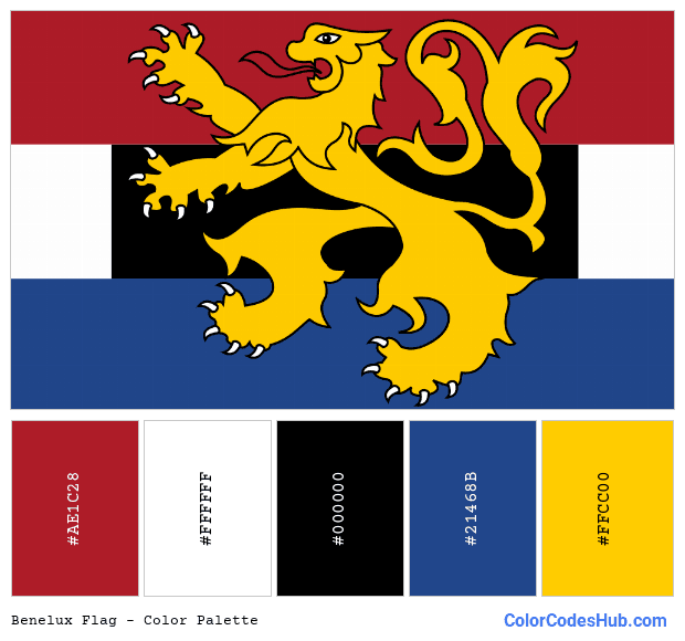 Benelux flag color palette