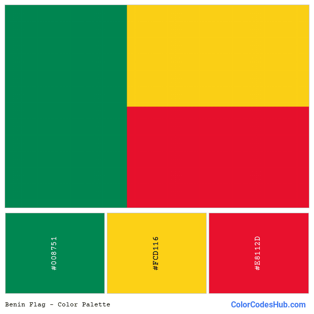 Benin flag color palette
