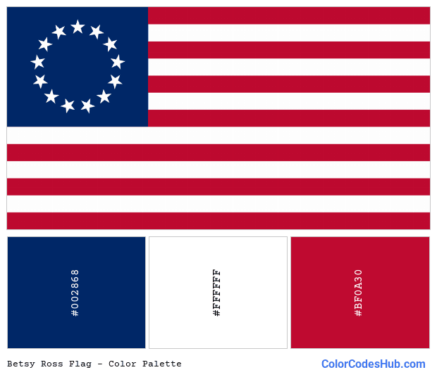 Betsy Ross flag color palette