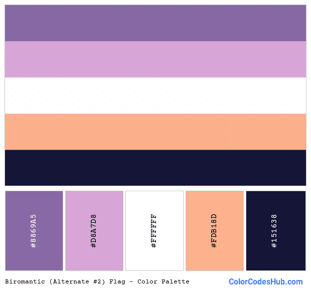 Biromantic (Alternate #2) flag color palette