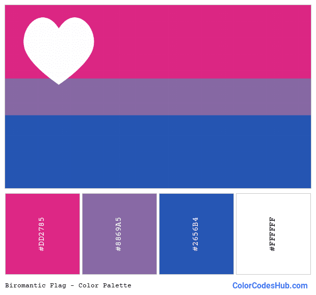 Biromantic flag color palette