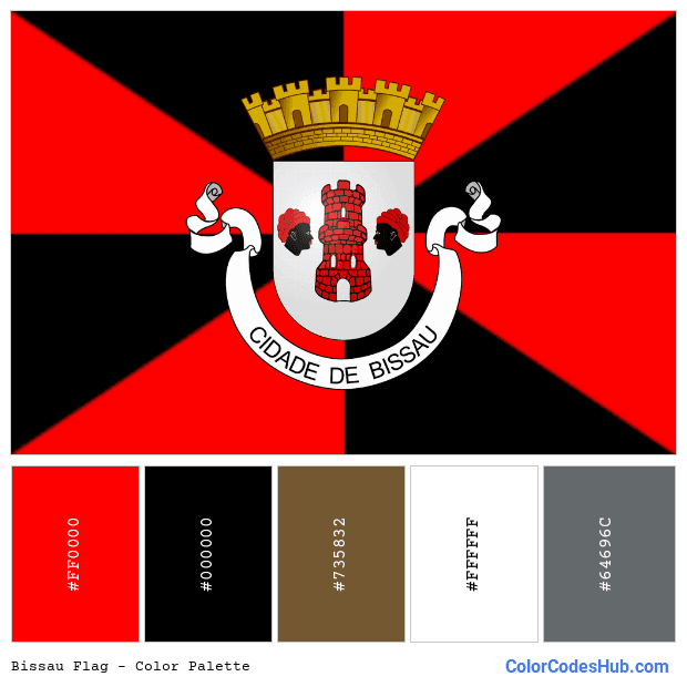 Bissau flag color palette