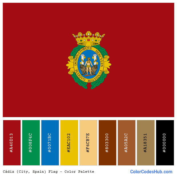 Cádiz (City, Spain) flag color palette