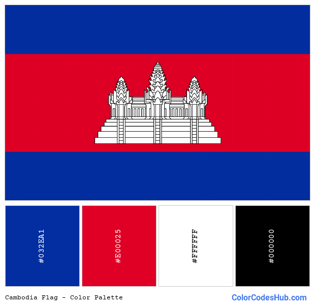 Cambodia flag color palette