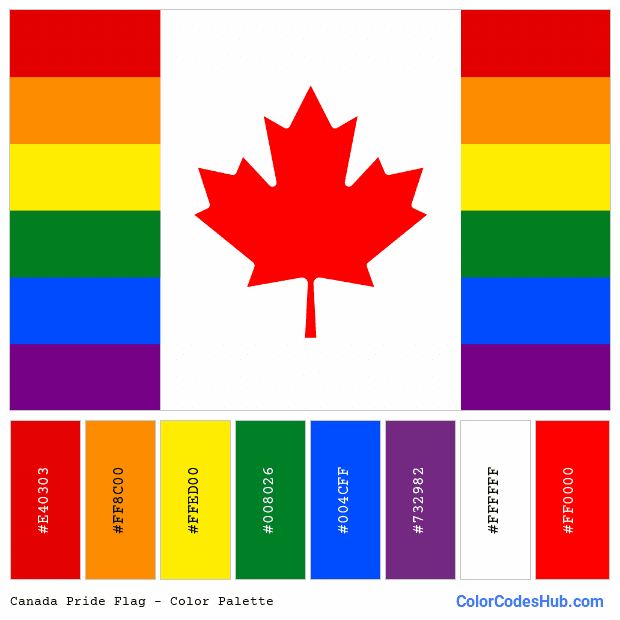 Canada Pride flag color palette