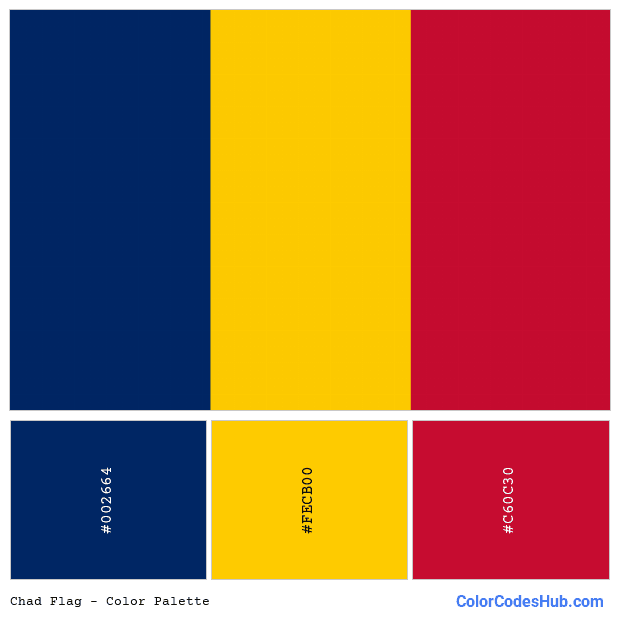 Chad flag color palette