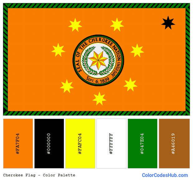 Cherokee flag color palette