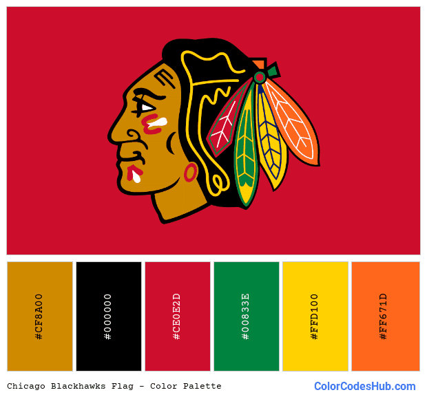 Chicago Blackhawks flag color palette