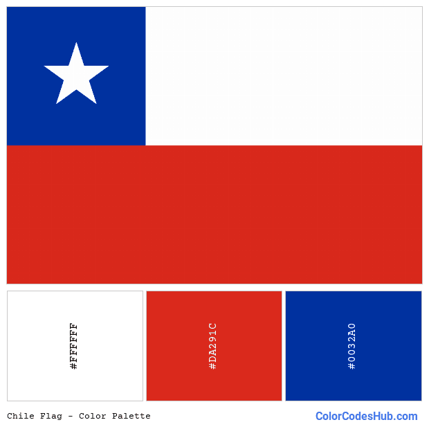 Chile flag color palette