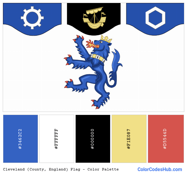 Cleveland (County, England) flag color palette