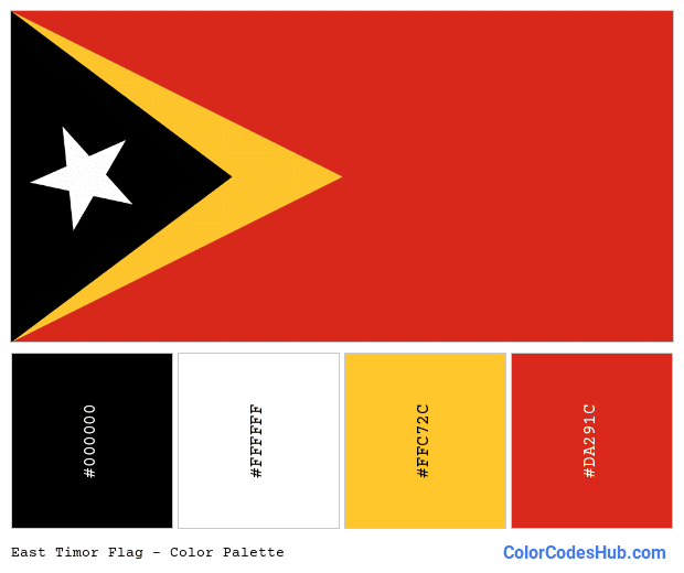 East Timor flag color palette