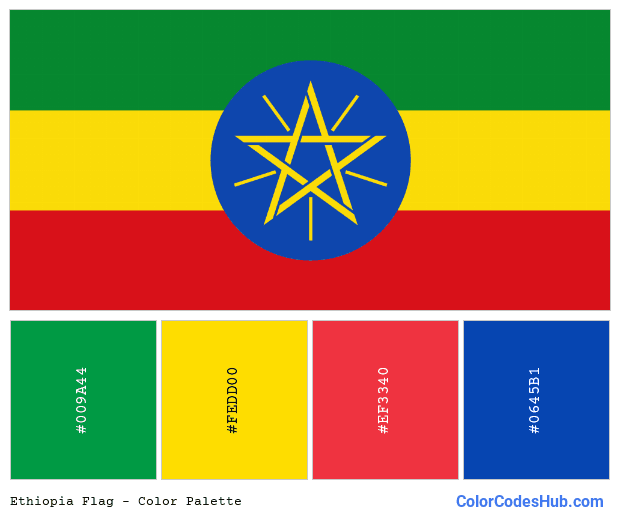 Ethiopia flag color palette