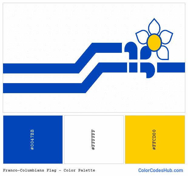 Franco-Columbians flag color palette