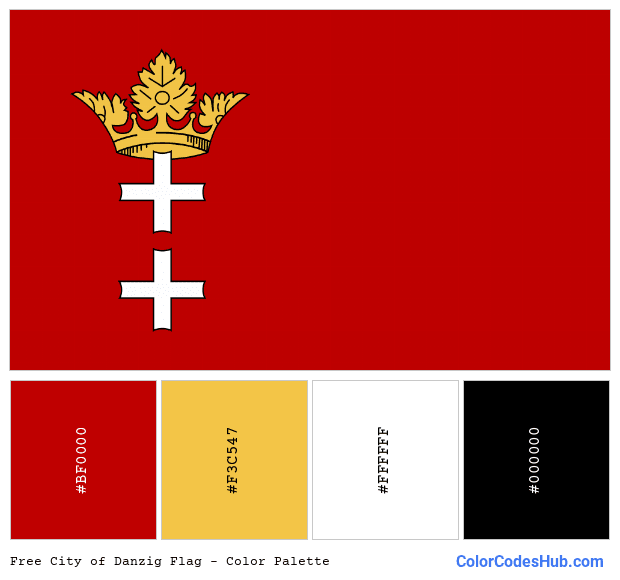 Free City of Danzig flag color palette