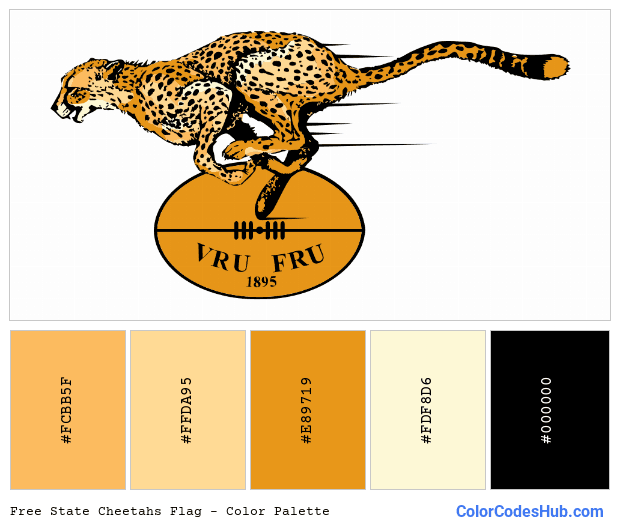 Free State Cheetahs flag color palette