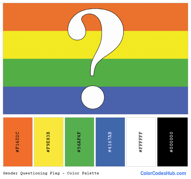 Gender Questioning flag color palette