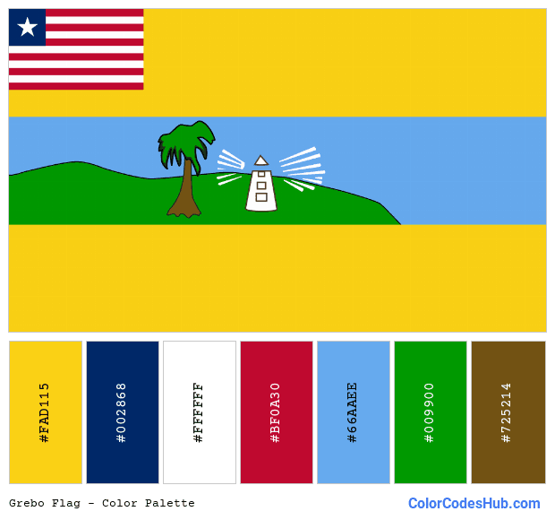 Grebo flag color palette