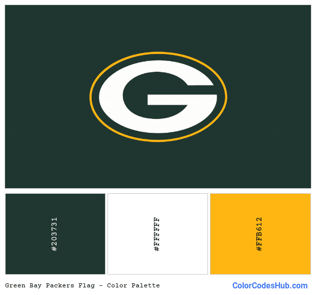 Green Bay Packers flag color palette