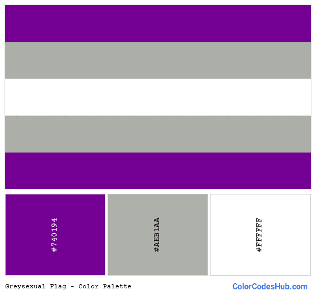 Greysexual flag color palette