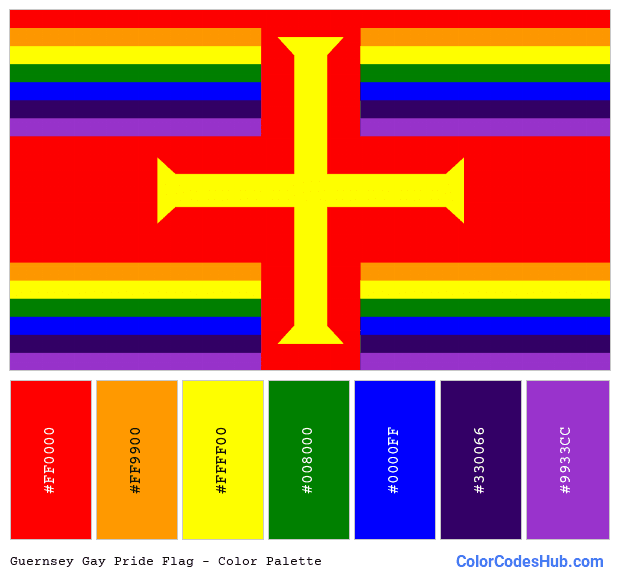 Guernsey Gay Pride flag color palette