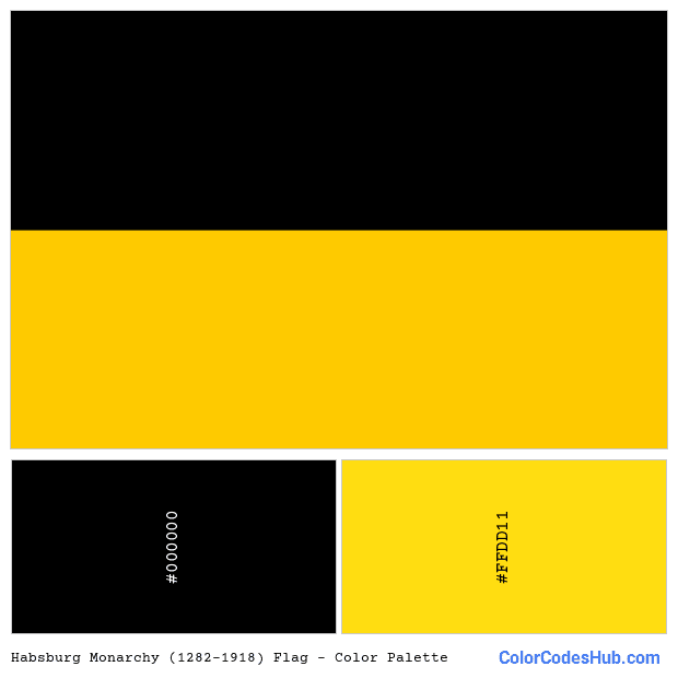 Habsburg Monarchy (1282–1918) flag color palette