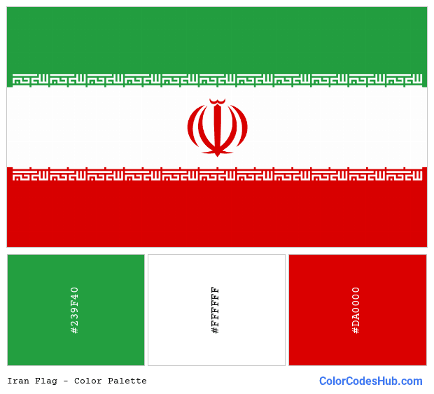 Iran flag color palette