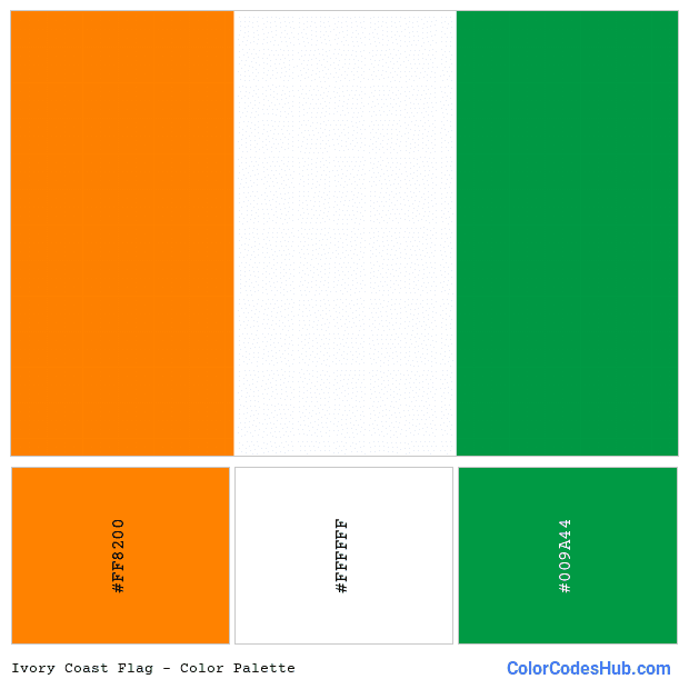 Ivory Coast flag color palette