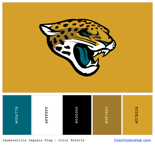 Jacksonville Jaguars flag color palette