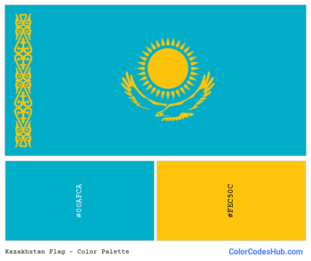 Kazakhstan flag color palette