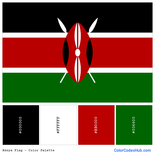 Kenya flag color palette
