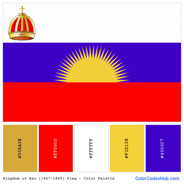 Kingdom of Bau (1867–1869) flag color palette