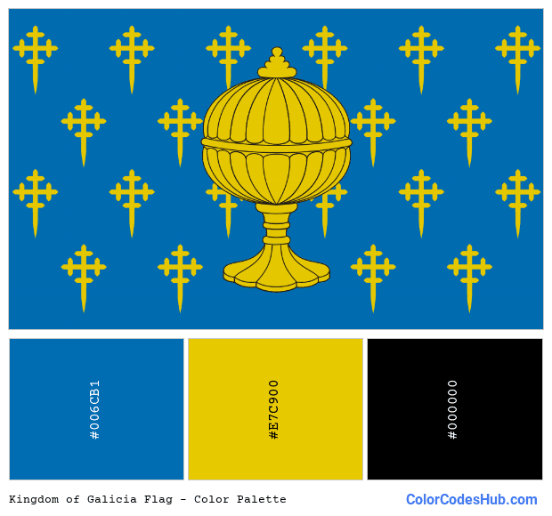Kingdom of Galicia flag color palette
