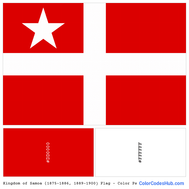 Kingdom of Samoa (1875-1886, 1889-1900) flag color palette